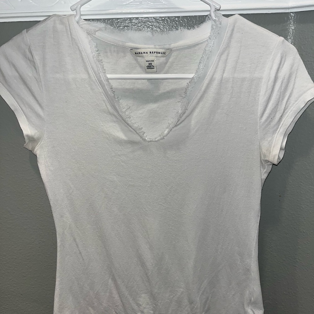 Banana Republic Soft White Short Sleeve Tee Size Petite XS